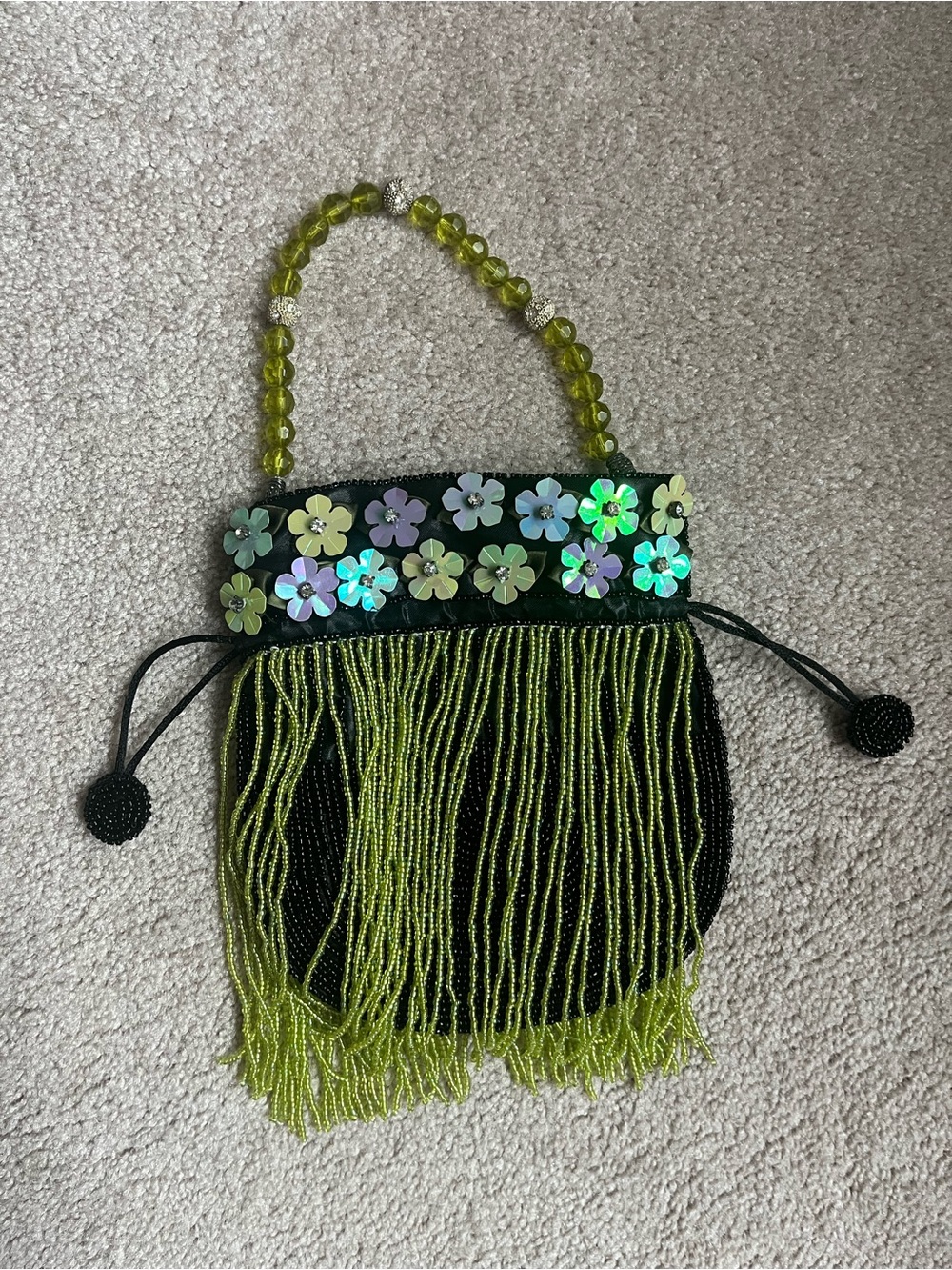Fairy 🧚 Beaded Drawstring Pouch Mini Bag